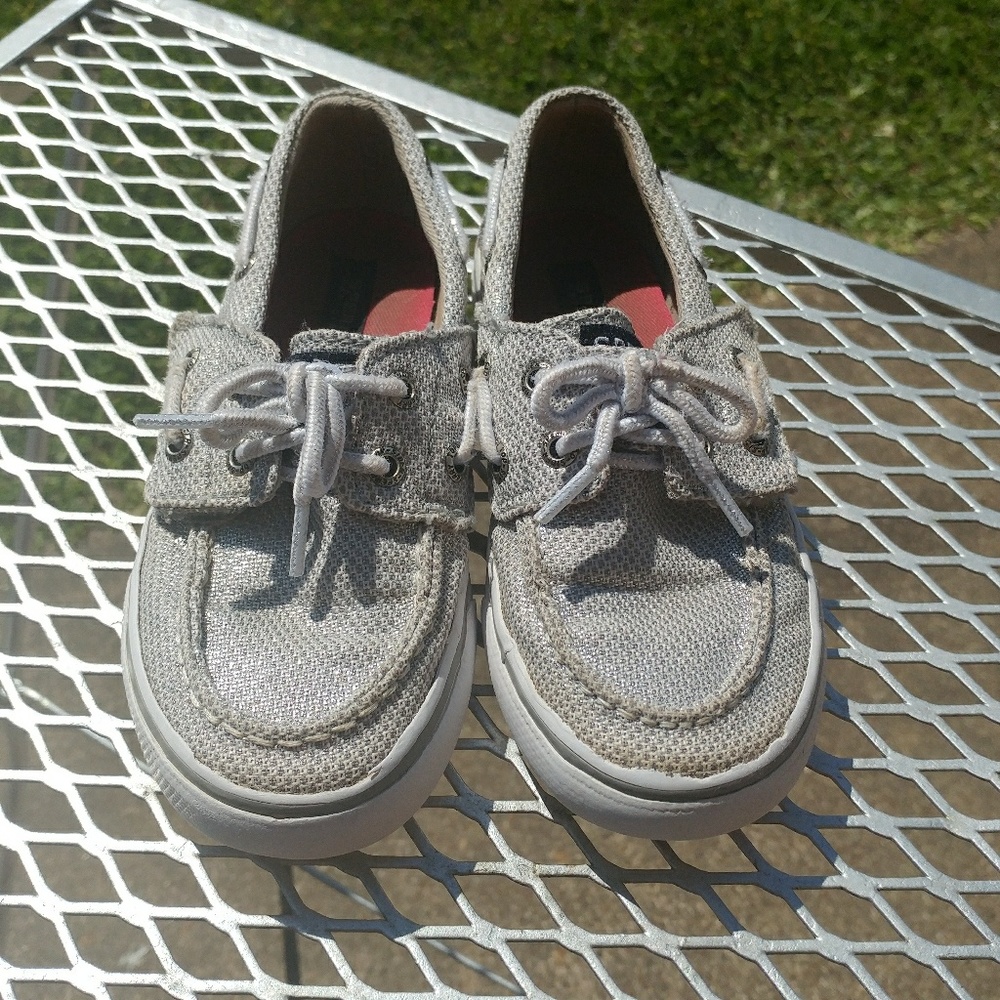 Toddler Girls Sz 10 Silver Sperry Top Slider